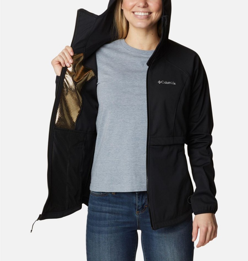 Black Women's Columbia Canyon Meadows Softshell Jackets | JYZQL-3860