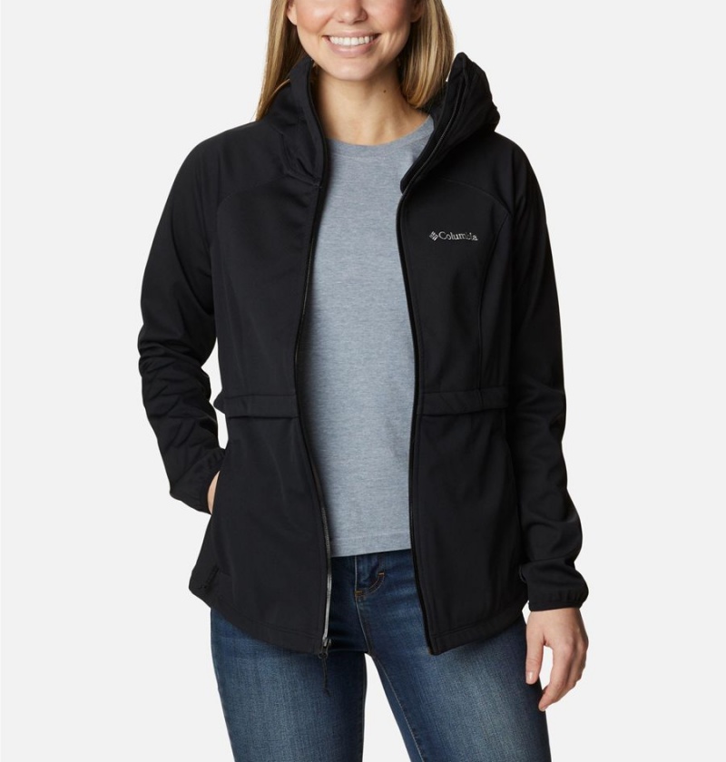 Black Women's Columbia Canyon Meadows Softshell Jackets | JYZQL-3860