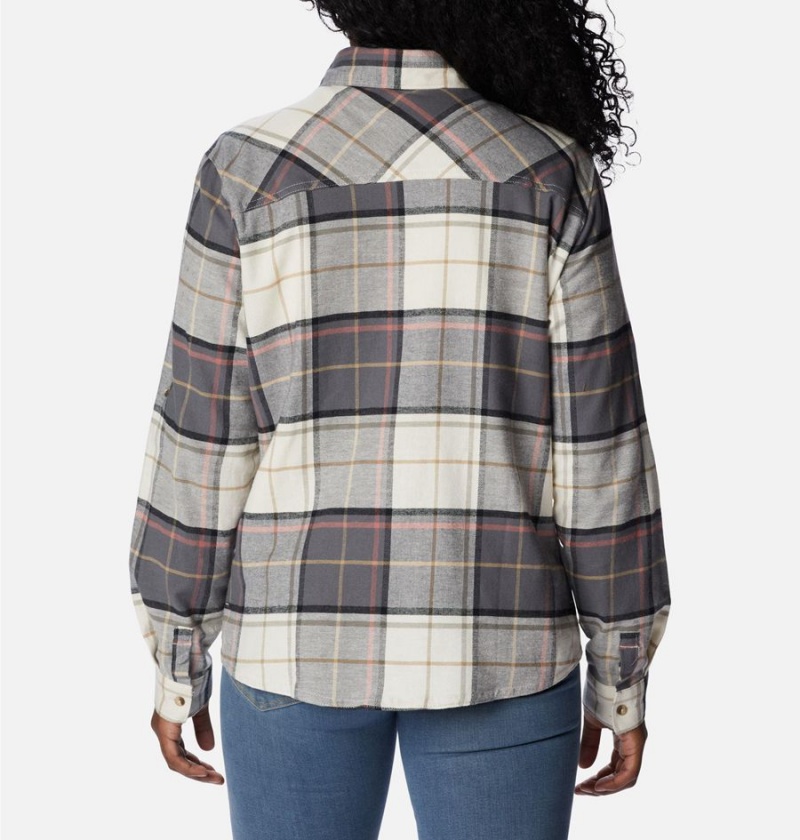 Black Women's Columbia Clay Hills Stretch Flannel Shirt | YAFJK-2463