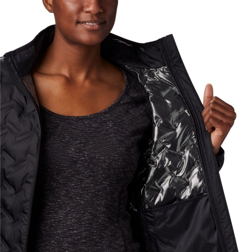 Black Women's Columbia Delta Ridge Puffer Jacket | FLPKW-8726