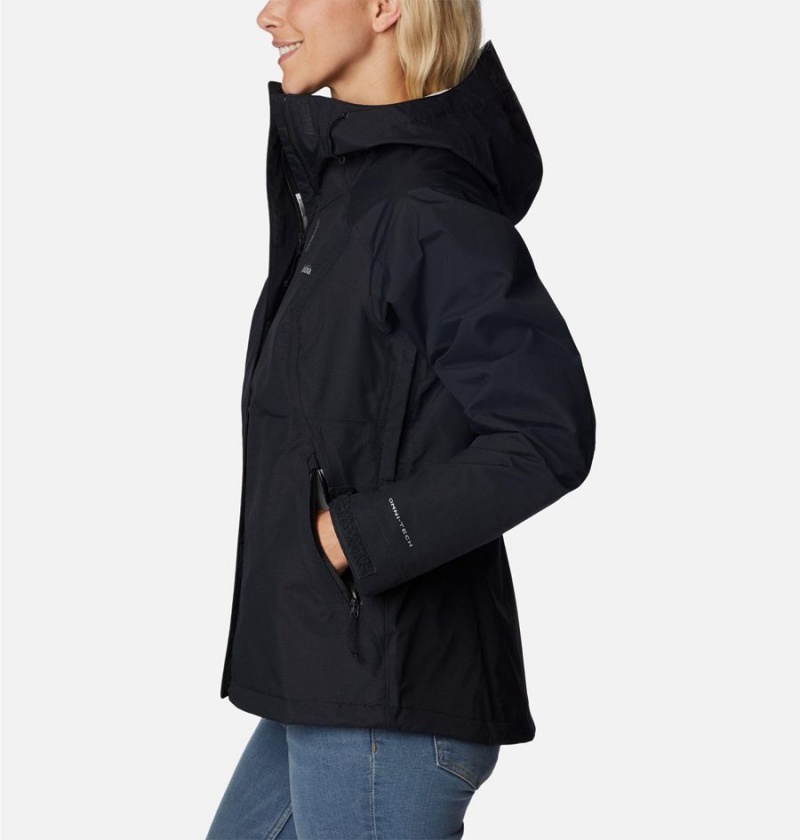 Black Women's Columbia Discovery Point Shell Rain Jacket | GZXVT-1432