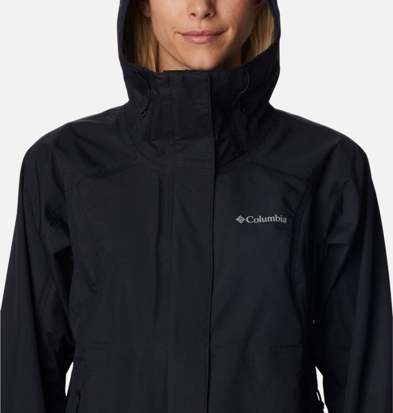 Black Women's Columbia Discovery Point Shell Rain Jacket | GZXVT-1432