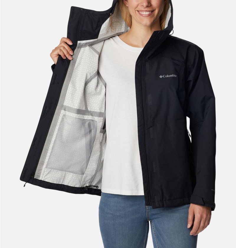 Black Women's Columbia Discovery Point Shell Rain Jacket | GZXVT-1432