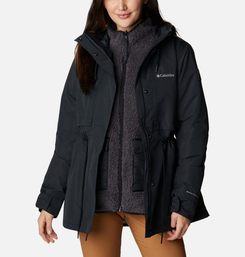 Black Women's Columbia Drop Ridge Interchange 3 In 1 Jackets | HEGSN-2536