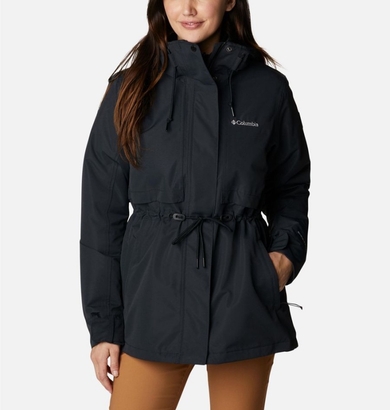 Black Women\'s Columbia Drop Ridge Interchange 3 In 1 Jackets | HEGSN-2536