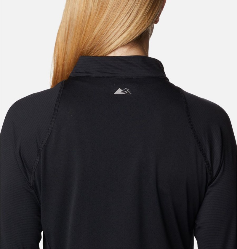 Black Women's Columbia Endless Trail Half Zip Mesh Long Sleeve Pullover | HQRJS-5610