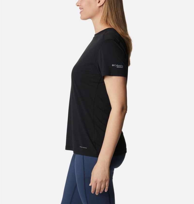 Black Women's Columbia Endless Trail Running Tech T-Shirt | FUGKI-5612