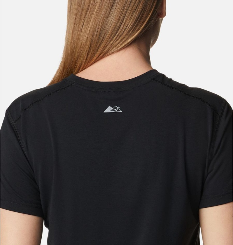 Black Women's Columbia Endless Trail Running Tech T-Shirt | FUGKI-5612