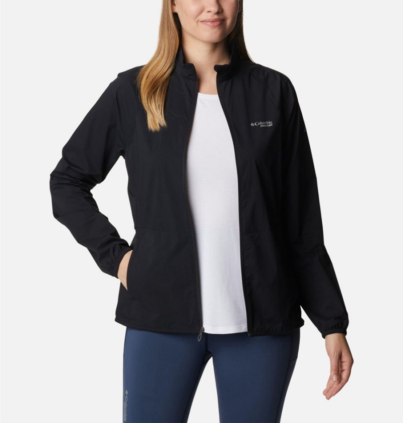 Black Women's Columbia Endless Trail Wind Shell Jacket Windbreaker | GCVBE-2496