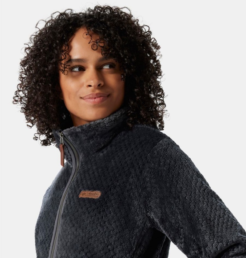 Black Women's Columbia Fire Side II Sherpa Full Zip Fleece Jacket | IZMLJ-8624