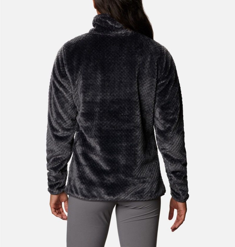 Black Women's Columbia Fire Side Quarter Zip Sherpa Fleece Pullover | MLRKB-7158