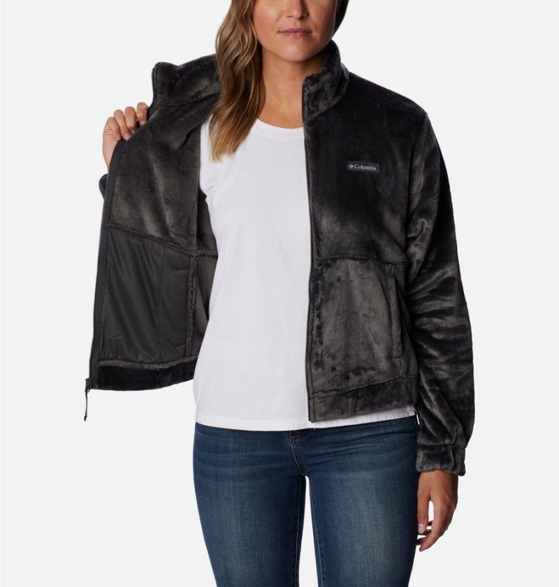 Black Women's Columbia Fireside Full Zip Fleece Jacket | SHZRY-6318