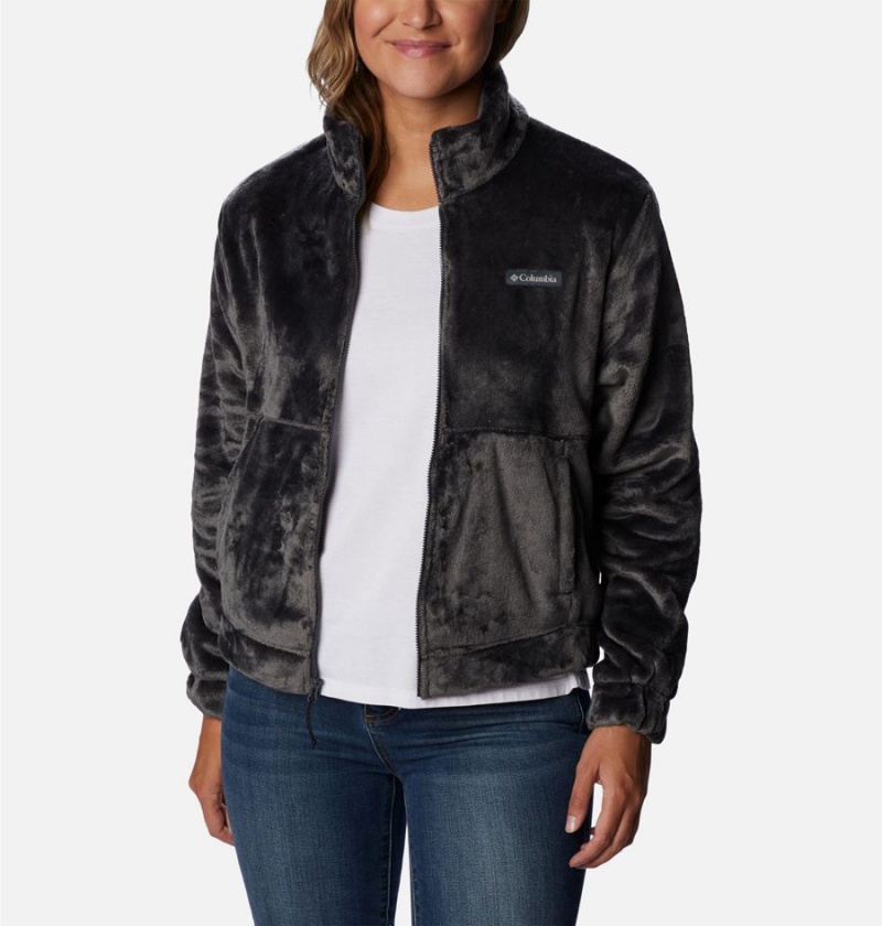 Black Women's Columbia Fireside Full Zip Fleece Jacket | SHZRY-6318