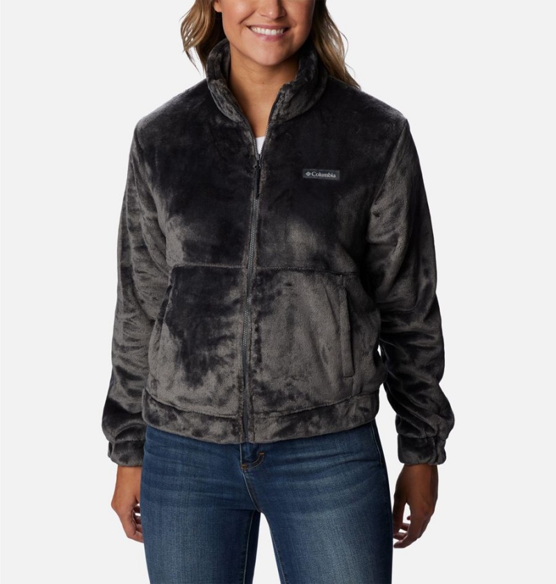 Black Women\'s Columbia Fireside Full Zip Fleece Jacket | SHZRY-6318