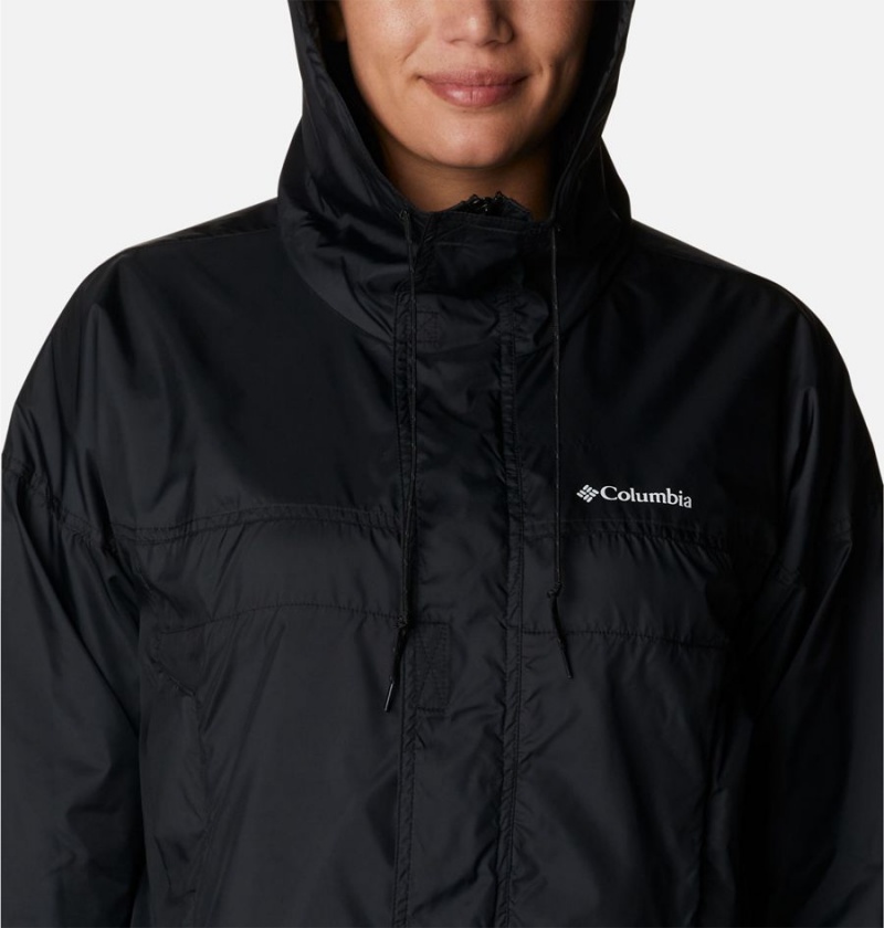 Black Women's Columbia Flash Challenger Cropped Jacket Windbreaker | XMDWG-6497