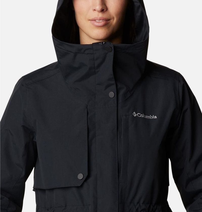 Black Women's Columbia Hadley Trail Rain Jacket | DAJPX-5983