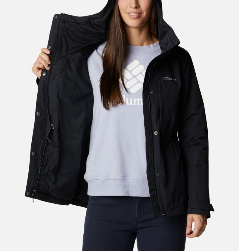 Black Women's Columbia Hadley Trail Rain Jacket | DAJPX-5983