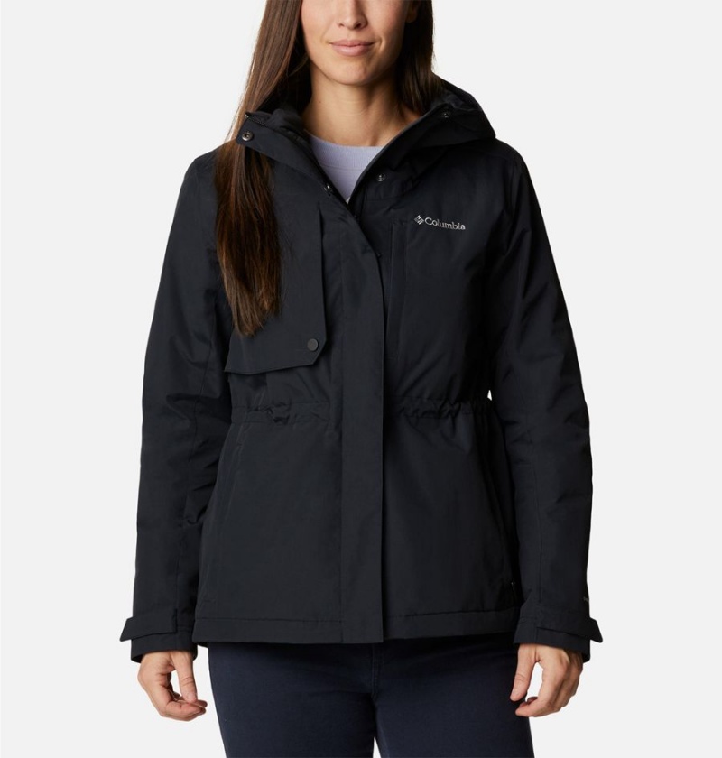 Black Women\'s Columbia Hadley Trail Rain Jacket | DAJPX-5983