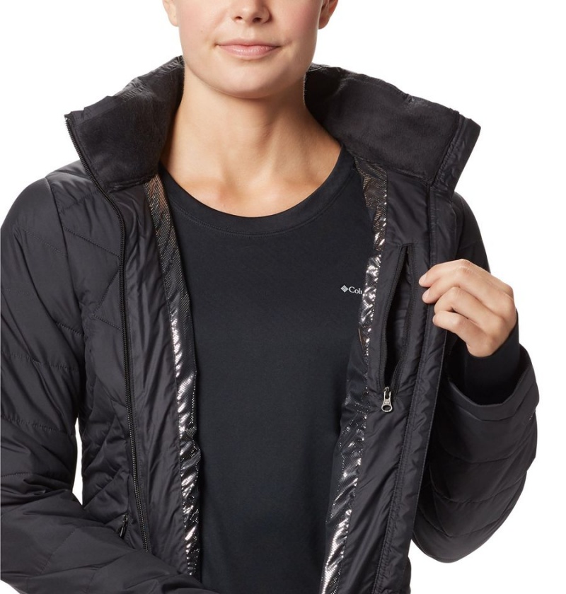 Black Women's Columbia Heavenly Puffer Jacket | GOUSK-2536