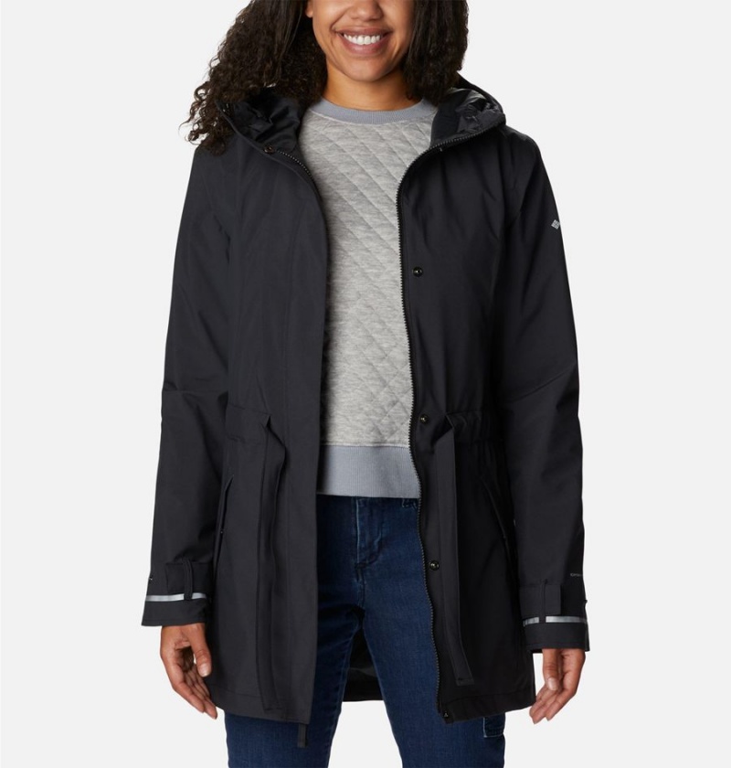 Black Women's Columbia Here and There II Trench Rain Jacket | ZMDIF-2847