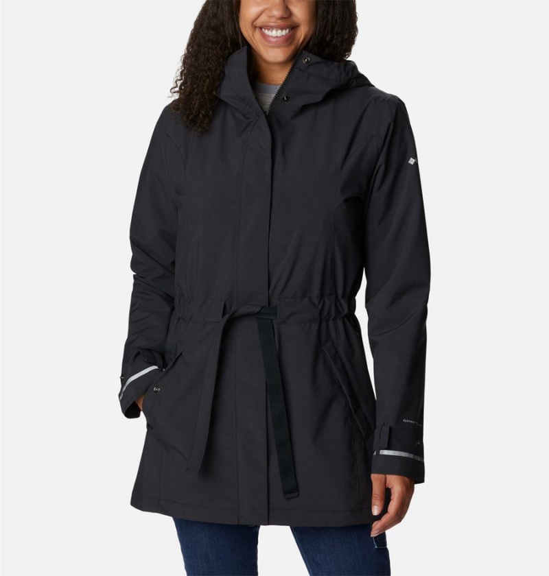 Black Women\'s Columbia Here and There II Trench Rain Jacket | ZMDIF-2847