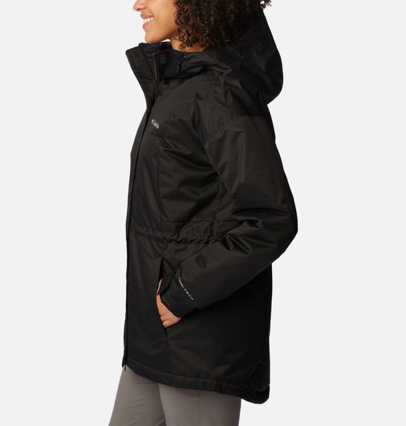 Black Women's Columbia Hikebound Long Insulated Puffer Jacket | DGOJQ-0584