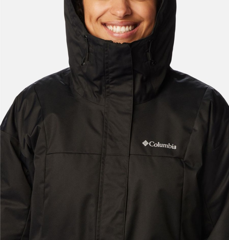 Black Women's Columbia Hikebound Long Insulated Puffer Jacket | DGOJQ-0584