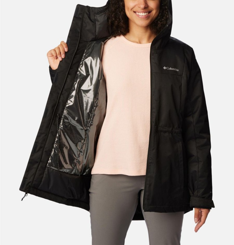 Black Women's Columbia Hikebound Long Insulated Puffer Jacket | DGOJQ-0584