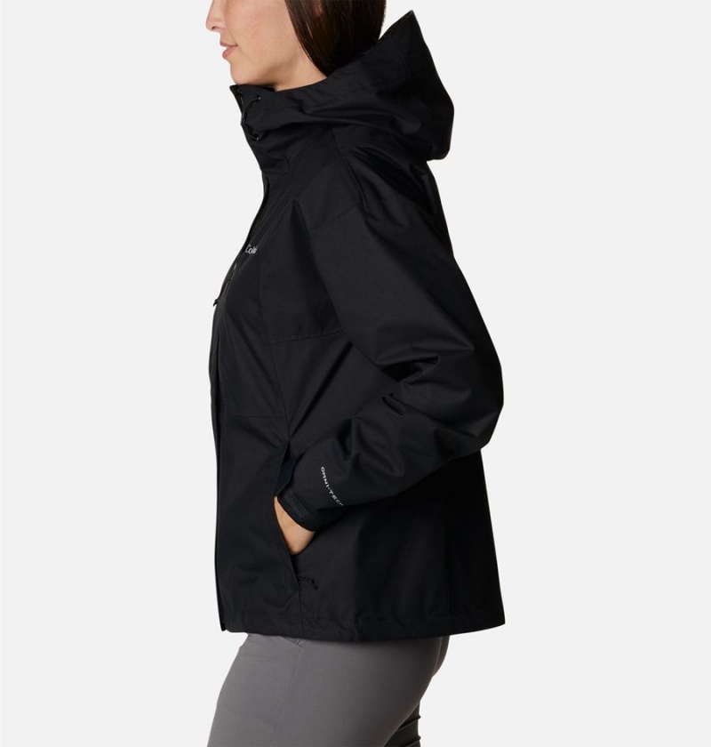 Black Women's Columbia Hikebound Rain Jacket | WYZFA-8693