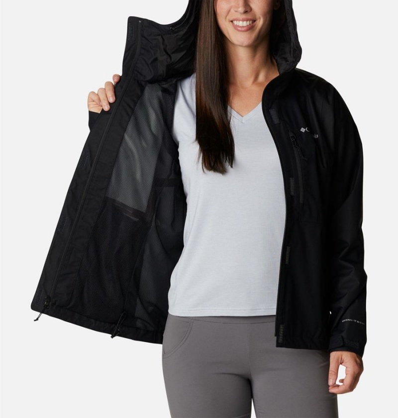 Black Women's Columbia Hikebound Rain Jacket | WYZFA-8693