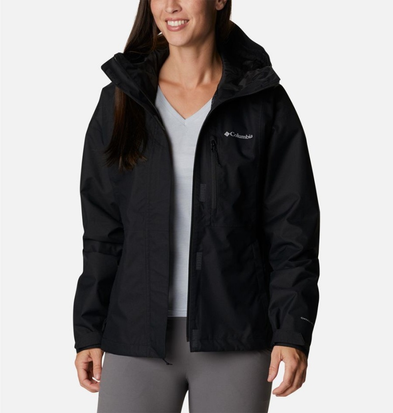 Black Women's Columbia Hikebound Rain Jacket | WYZFA-8693