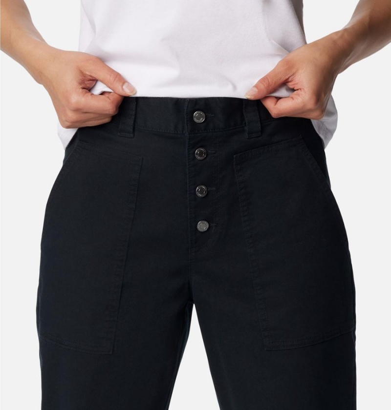 Black Women's Columbia Holly Hideaway Cotton Pants | OQHYD-1872