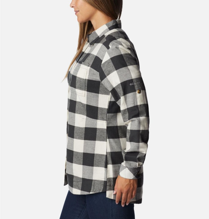 Black Women's Columbia Holly Hideaway Flannel Shirt | KVTJX-4715