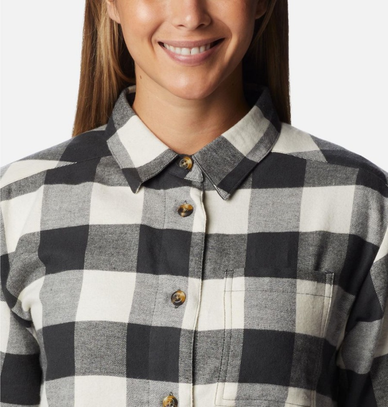 Black Women's Columbia Holly Hideaway Flannel Shirt | KVTJX-4715