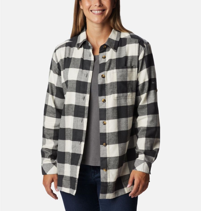 Black Women's Columbia Holly Hideaway Flannel Shirt | KVTJX-4715