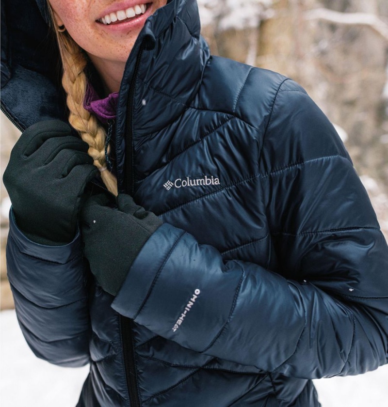 Black Women's Columbia Joy Peak Insulated Hooded Puffer Jacket | BKXLP-3172