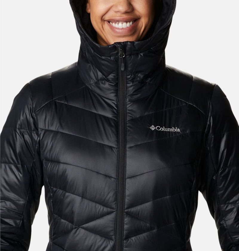 Black Women's Columbia Joy Peak Insulated Hooded Puffer Jacket | BKXLP-3172