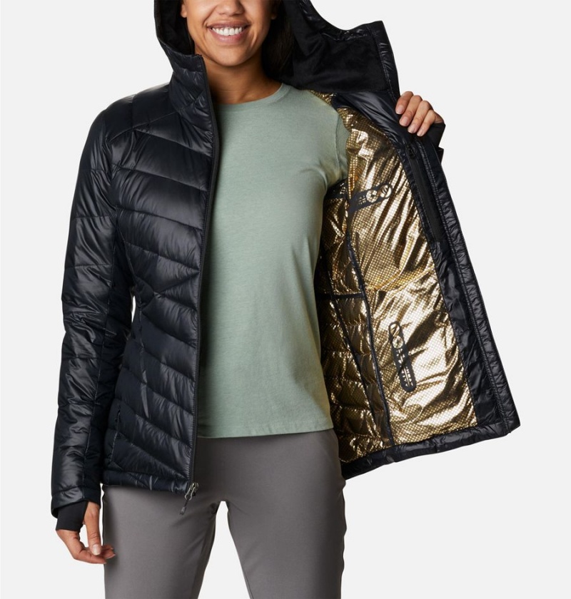 Black Women's Columbia Joy Peak Insulated Hooded Puffer Jacket | BKXLP-3172