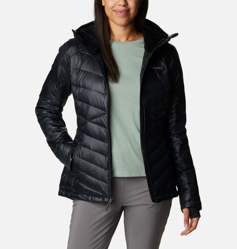 Black Women's Columbia Joy Peak Insulated Hooded Puffer Jacket | BKXLP-3172