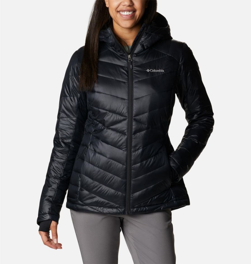 Black Women\'s Columbia Joy Peak Insulated Hooded Puffer Jacket | BKXLP-3172