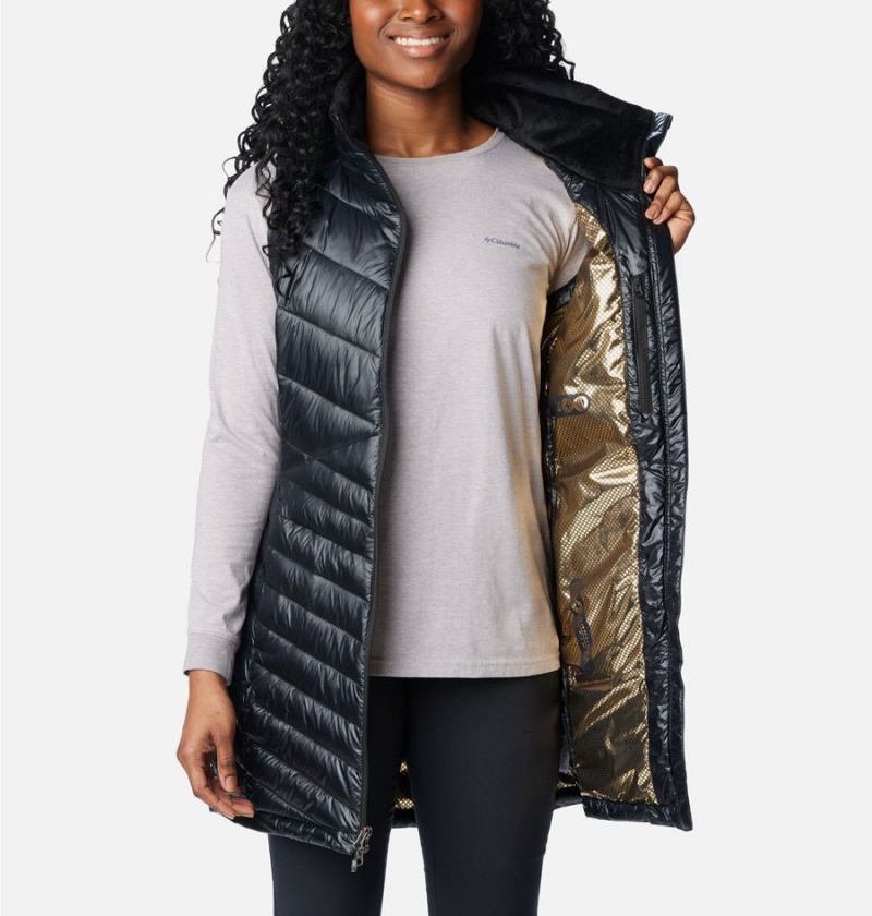 Black Women's Columbia Joy Peak Long Vest | MUFWQ-0416