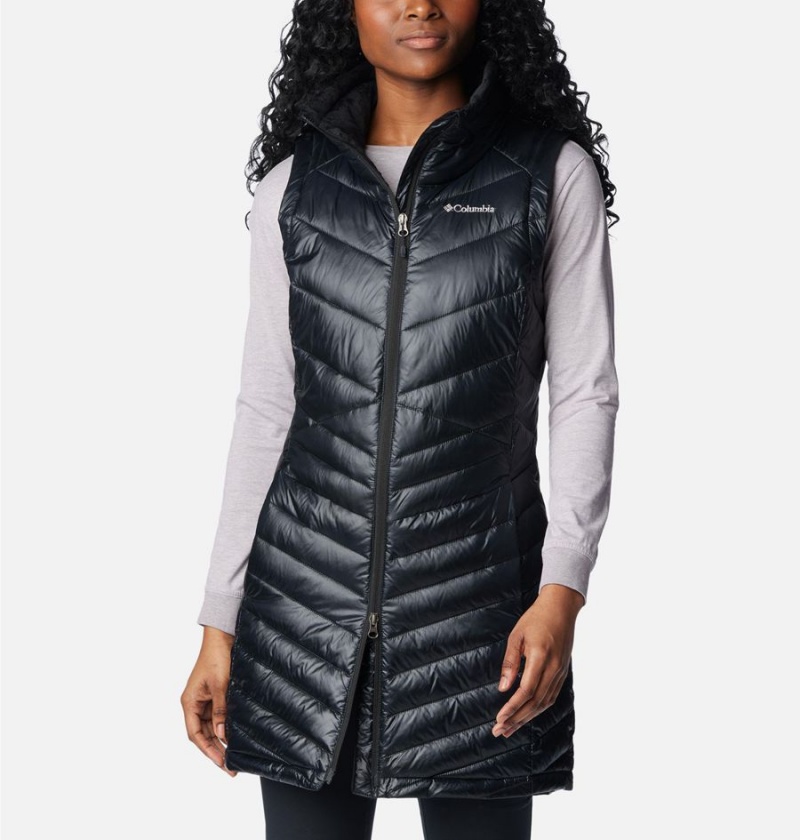 Black Women\'s Columbia Joy Peak Long Vest | MUFWQ-0416