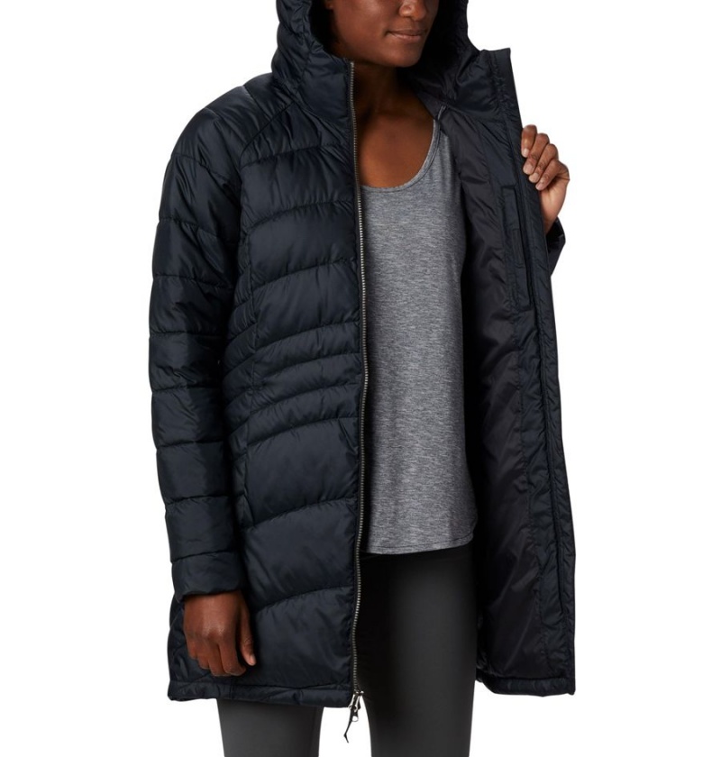 Black Women's Columbia Karis Gale Long Puffer Jacket | GREPT-5348