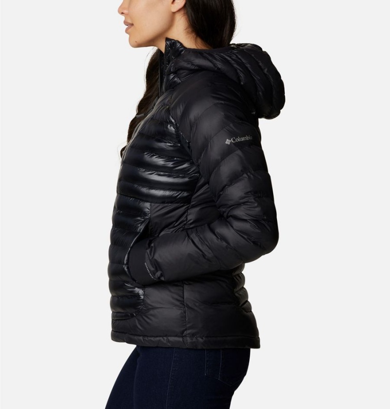 Black Women's Columbia Labyrinth Loop Insulated Hooded Puffer Jacket | HFVTG-7123