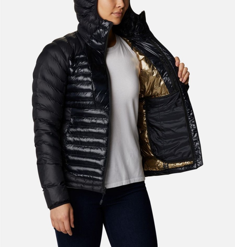 Black Women's Columbia Labyrinth Loop Insulated Hooded Puffer Jacket | HFVTG-7123