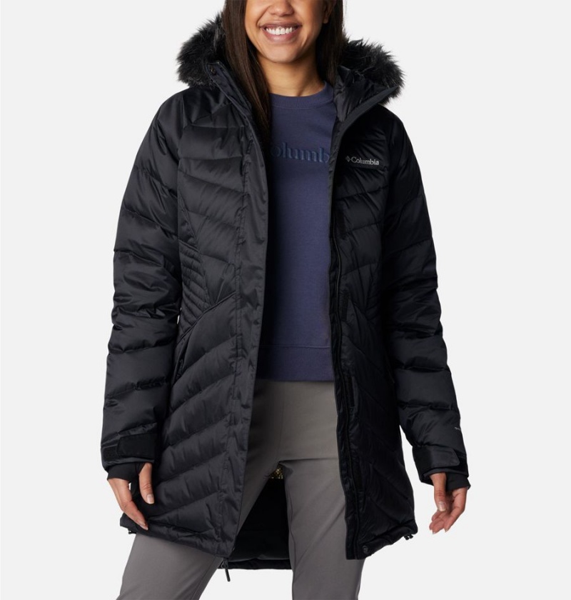 Black Women's Columbia Lay D III Mid Puffer Jacket | QYAKM-3207