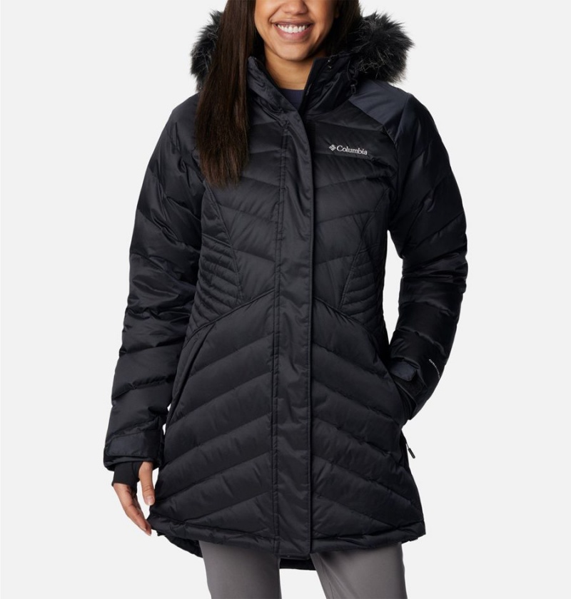 Black Women\'s Columbia Lay D III Mid Puffer Jacket | QYAKM-3207