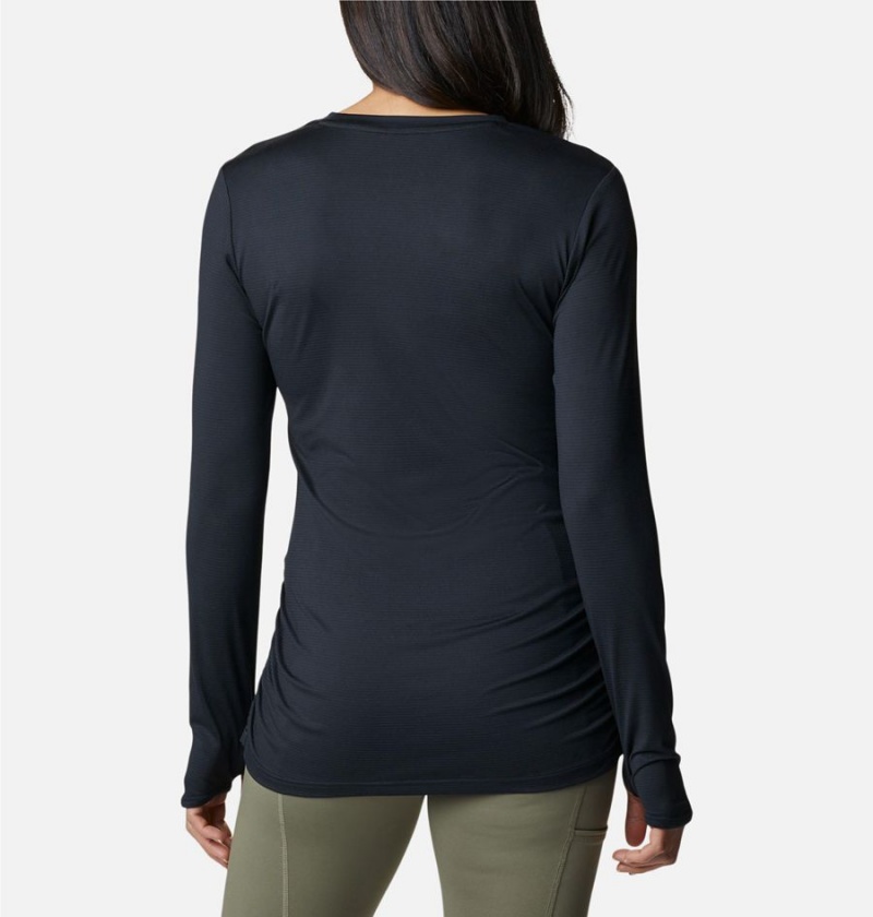 Black Women's Columbia Leslie Falls Long Sleeve T-Shirt | PMBQN-9351