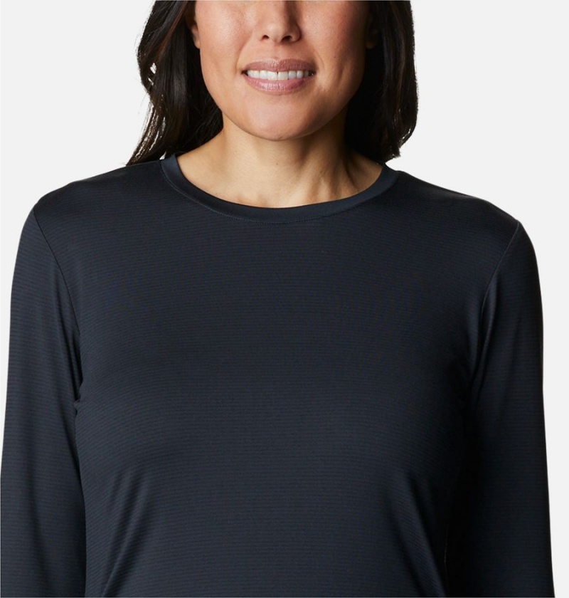 Black Women's Columbia Leslie Falls Long Sleeve T-Shirt | PMBQN-9351