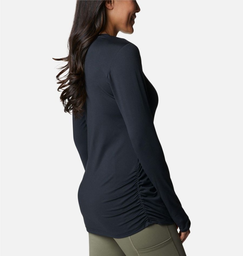 Black Women's Columbia Leslie Falls Long Sleeve T-Shirt | PMBQN-9351